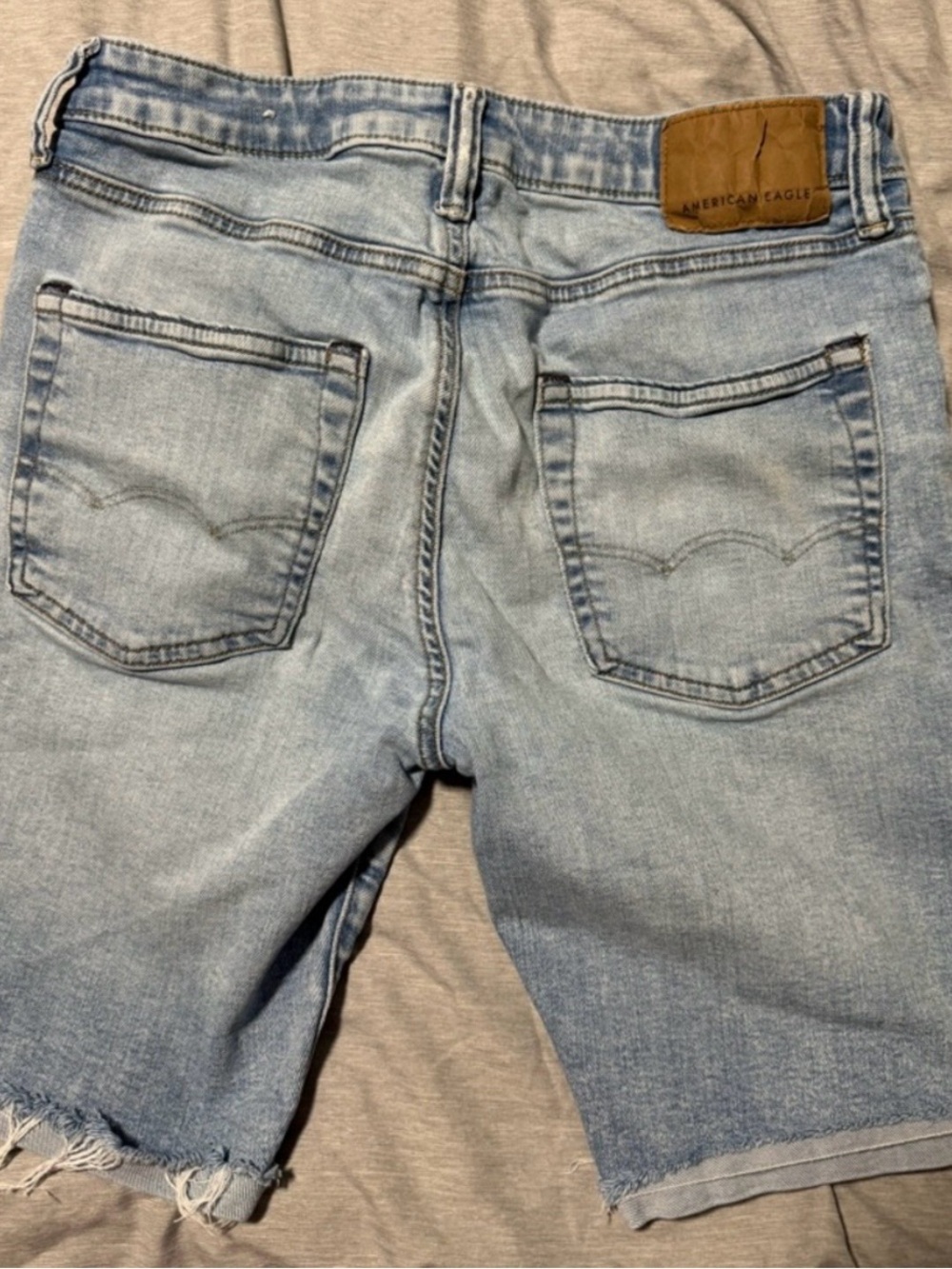 American Eagle Outfitters Light Blue Distressed Jean Shorts - Picture 2 of 2